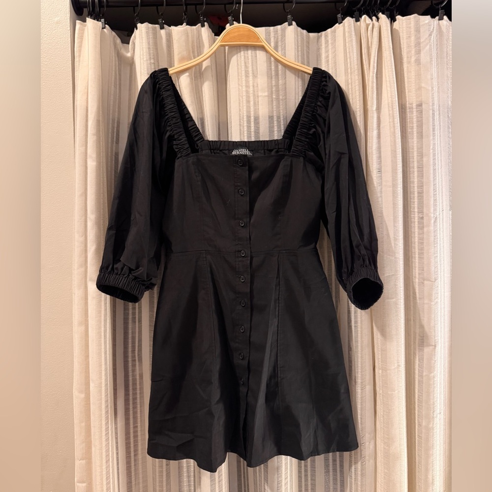 Black Button-Down Mini Dress